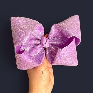 purple glitter smocked bow